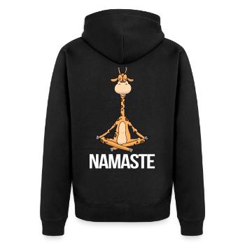 Cadeau Yogi Méditation Namaste Yoga Girafe - Veste à capuche bio Premium Unisexe - noir - Dos - Nico (187cm)