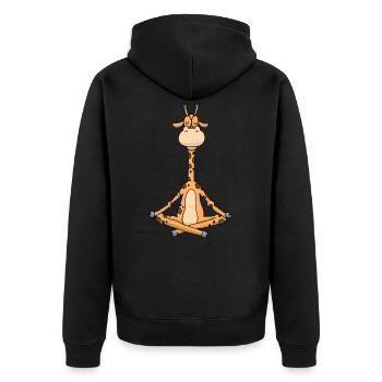 Yogi namaste cadeau yoga méditation girafe - Veste à capuche bio Premium Unisexe - noir - Dos - Nico (187cm)