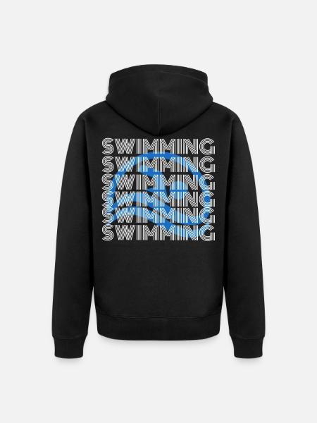 swim - Unisex Premium Organic Zip Hoodie - black