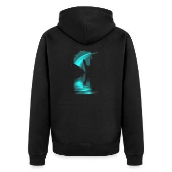 Unicorn Rainbow Rainbow Reflective - Unisex Premium Organic Zip Hoodie - black - Back - Nico (187cm)