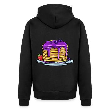 Pancake pancake pancake gift - Unisex Premium Organic Zip Hoodie - black - Back - Nico (187cm)