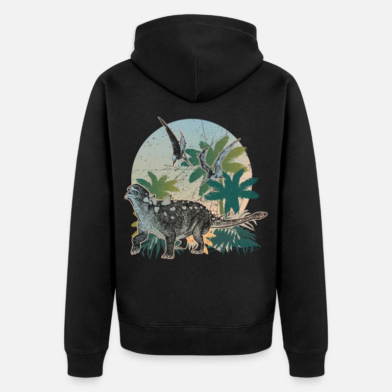 Euphéricide de dinosaure Reptile Euoplocephalus - Veste à capuche bio Premium Unisexe - noir