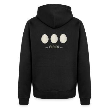 eieiei... - Unisex Premium Bio Zip Hoodie - Schwarz - Hinten - Nico (187cm)