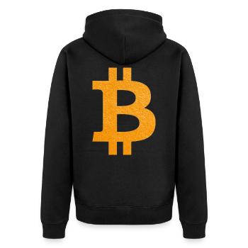 Bitcoin - Veste à capuche bio Premium Unisexe - noir - Dos - Nico (187cm)