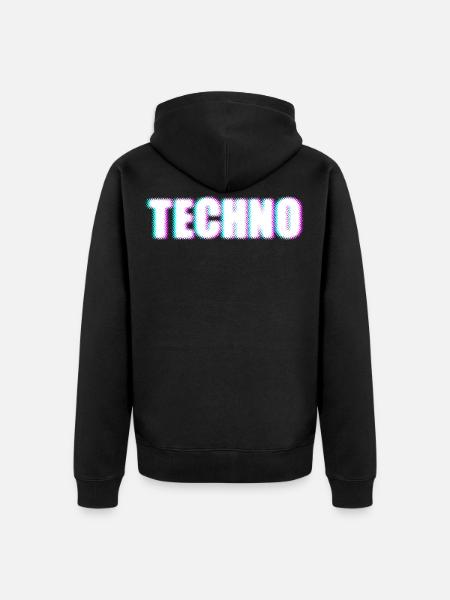 TECHNO - Unisex Premium Organic Zip Hoodie - black