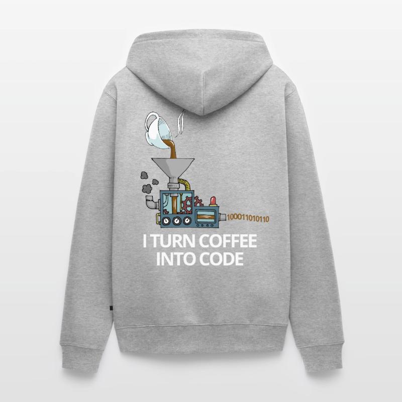 Programmer coffee in code computer science gift Unisex Premium Organic Zip Hoodie
