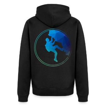 Klettern Kletterer - Unisex Premium Bio Zip Hoodie - Schwarz - Hinten - Nico (187cm)