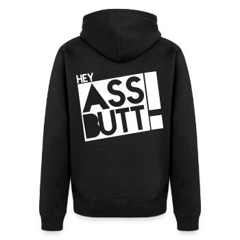 HEY, CADEAU - Veste à capuche bio Premium Unisexe - noir - Dos - Nico (187cm)