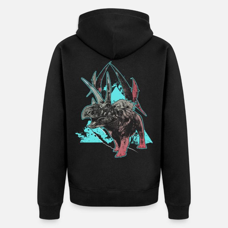 Coahuilaceratops dinosaure herbivore - Veste à capuche bio Premium Unisexe - noir
