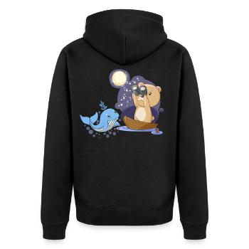 Ours en peluche marin avec baleine fantaisie enfants - Veste à capuche bio Premium Unisexe - noir - Dos - Nico (187cm)