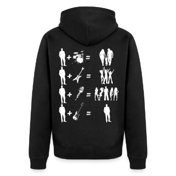 Bass macht einsam - Unisex Premium Bio Zip Hoodie - Schwarz - Hinten - Nico (187cm)