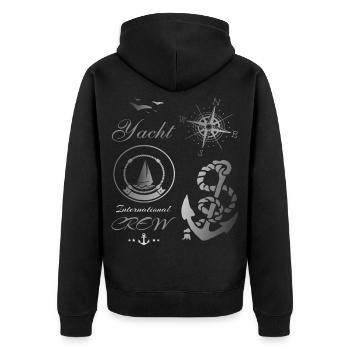 sailing ships - Unisex Premium Organic Zip Hoodie - black - Back - Nico (187cm)