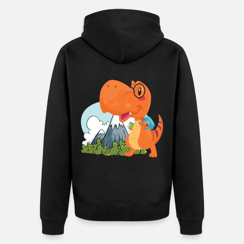 cool drôle nerd Dino - Veste à capuche bio Premium Unisexe - noir