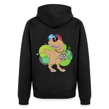 trex dino drôle drôle de handball - Veste à capuche bio Premium Unisexe - noir - Dos - Nico (187cm)