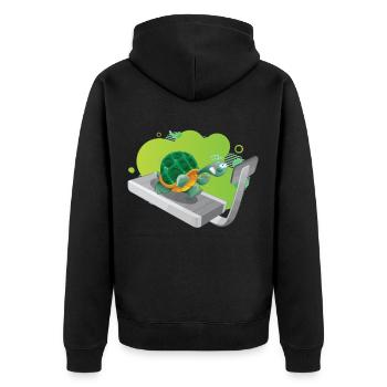 tortue magique sur tapis roulant - Veste à capuche bio Premium Unisexe - noir - Dos - Nico (187cm)