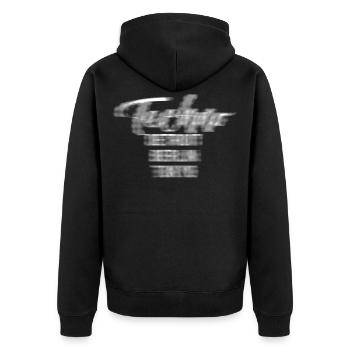 techno detroit berlin tokyo - Unisex Premium Organic Zip Hoodie - black - Back - Nico (187cm)