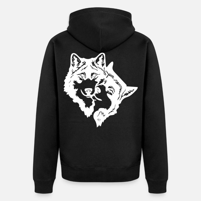 loups - Veste à capuche bio Premium Unisexe - noir