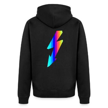 Flash of rainbow colors - Unisex Premium Organic Zip Hoodie - black - Back - Nico (187cm)