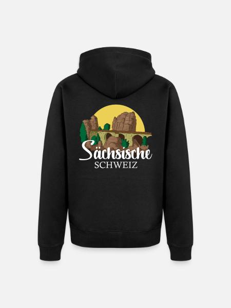 Saxon Switzerland bastide hiking Saxony gift - Unisex Premium Organic Zip Hoodie - black