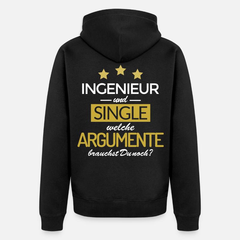 Ingénieur et célibataire - Veste à capuche bio Premium Unisexe - noir