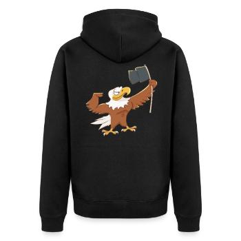 Eagle Flag Fantasy Drawing Bird COMIC - Unisex Premium Organic Zip Hoodie - black - Back - Nico (187cm)