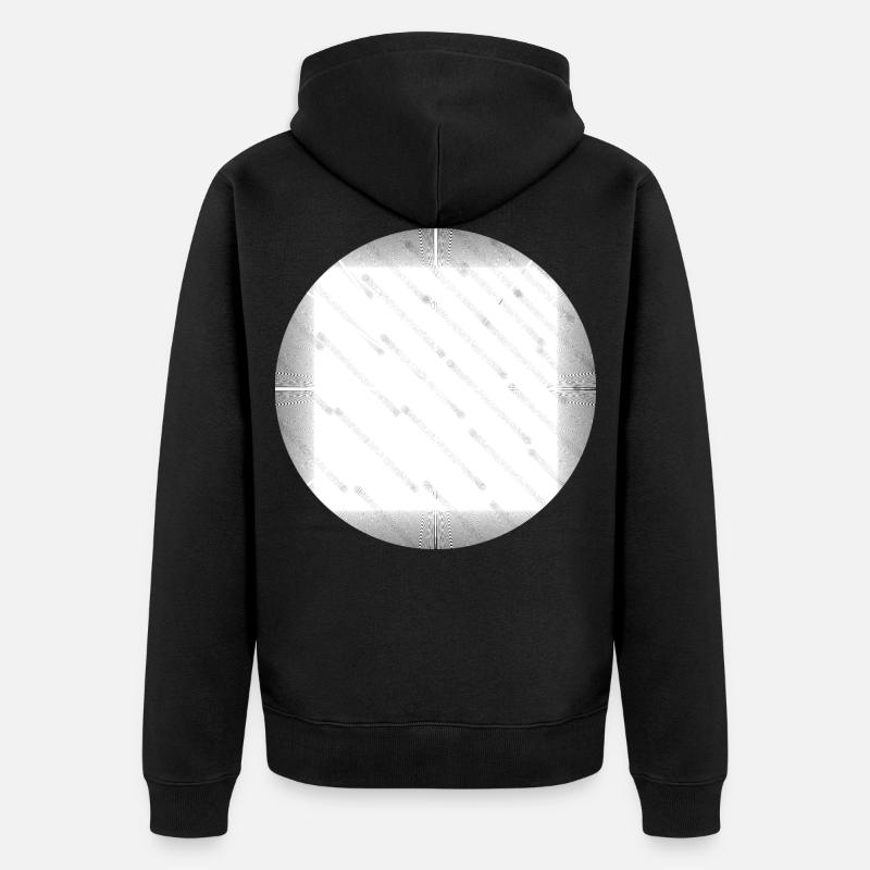 Weiss Rund, White round. - Unisex Premium Bio Zip Hoodie - Schwarz