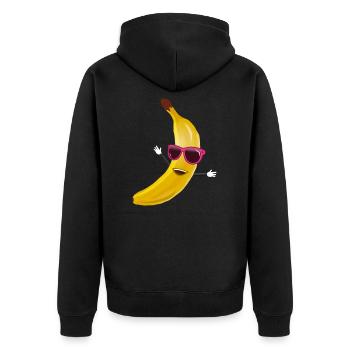 Banane drôle - Veste à capuche bio Premium Unisexe - noir - Dos - Nico (187cm)