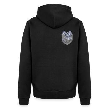 Seerobbe Meerestier Seelöwe Seehund Geschenk - Unisex Premium Bio Zip Hoodie - Schwarz - Hinten - Nico (187cm)
