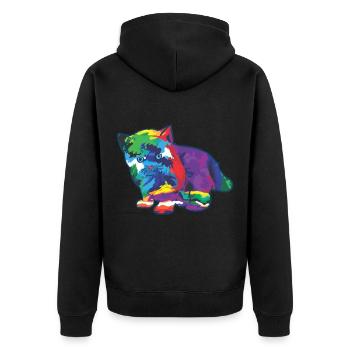 Baby cat in bright colors Fantasy - Unisex Premium Organic Zip Hoodie - black - Back - Nico (187cm)