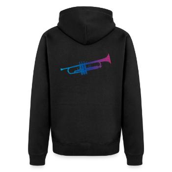 Instrument de musique trompette - Veste à capuche bio Premium Unisexe - noir - Dos - Nico (187cm)