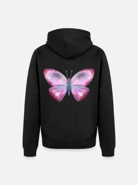 Schmetterling - Unisex Premium Bio Zip Hoodie - Schwarz