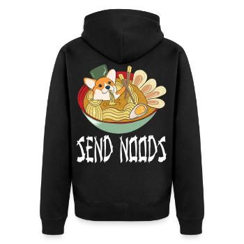 ramen noodle t shirt - Unisex Premium Bio Zip Hoodie - Schwarz - Hinten - Nico (187cm)