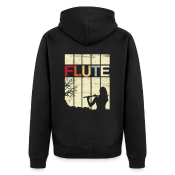 flûte - Veste à capuche bio Premium Unisexe - noir - Dos - Nico (187cm)
