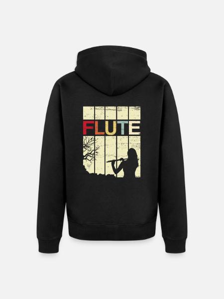 flute - Unisex Premium Organic Zip Hoodie - black