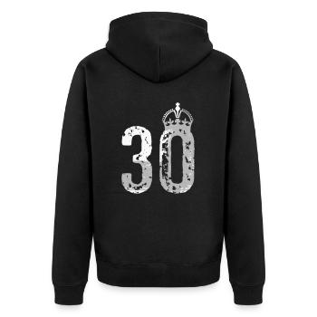 30th birthday - Unisex Premium Organic Zip Hoodie - black - Back - Nico (187cm)