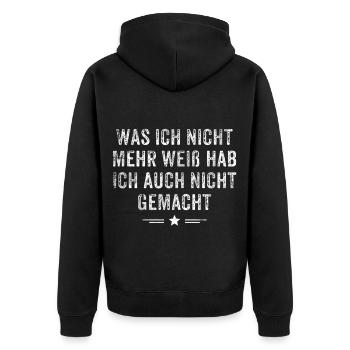 Funny gift T-shirt - Unisex Premium Organic Zip Hoodie - black - Back - Nico (187cm)