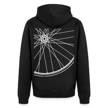 Bicycle Wheel Spoke Rim Road Bike Mountain Bike BMX - Unisex Premium Organic Zip Hoodie - black - Back - Nico (187cm)