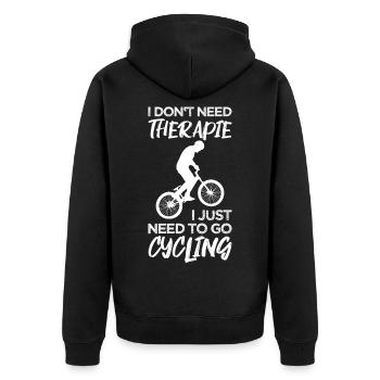 Le vélo est la thérapie VTT vélo bmx hobby - Veste à capuche bio Premium Unisexe - noir - Dos - Nico (187cm)