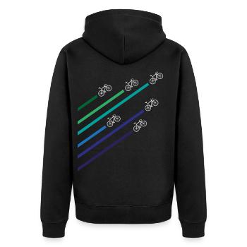 Bicycle Mountain Bike BMX Cycling Road Bike - Unisex Premium Organic Zip Hoodie - black - Back - Nico (187cm)