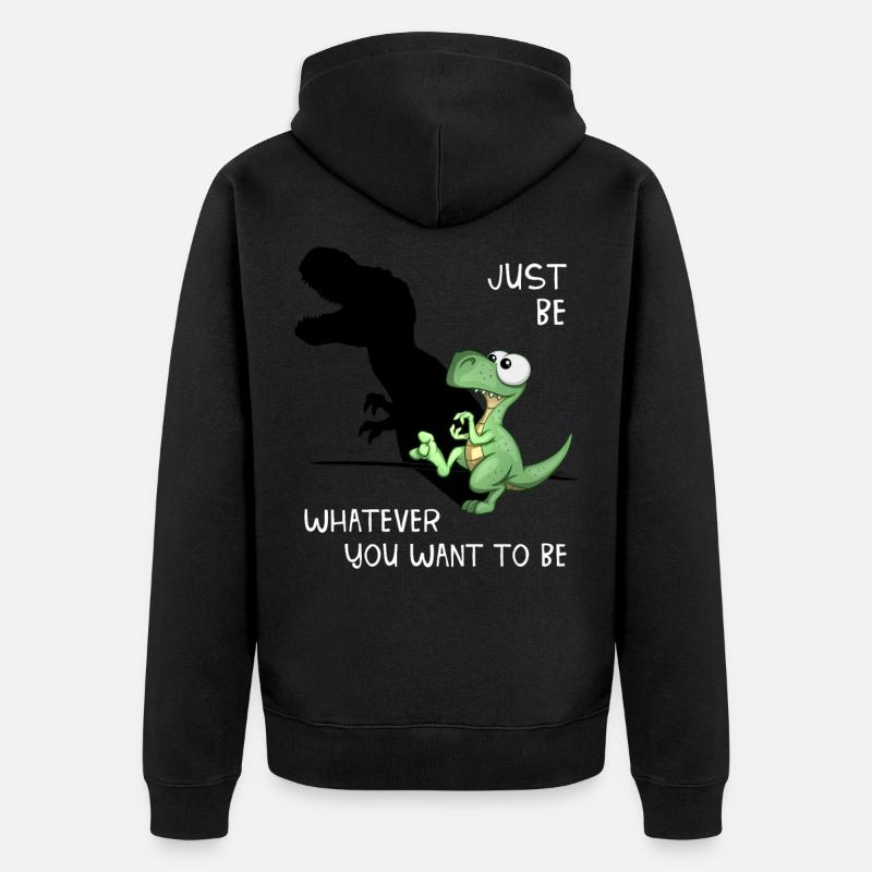 Dino Sei Du selbst T-Rex Schattenfigur Träumer - Unisex Premium Bio Zip Hoodie - Schwarz