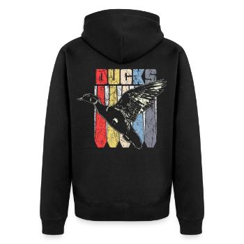 Cadeau canard oiseau - Veste à capuche bio Premium Unisexe - noir - Dos - Nico (187cm)