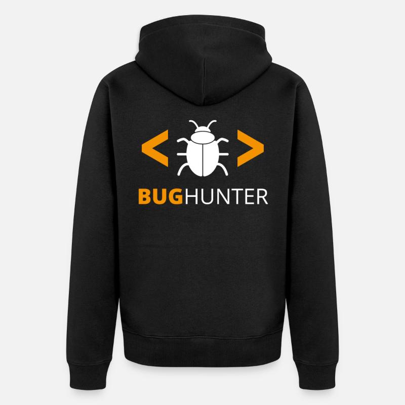 Débogueur de programmeur Bug Hunter - Veste à capuche bio Premium Unisexe - noir