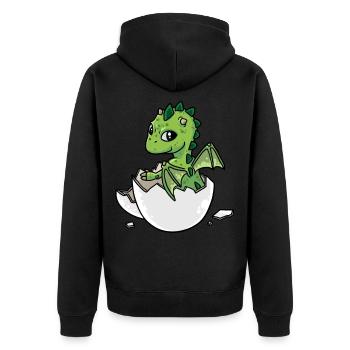 Petit bébé dragon dragon naissance oeuf coquille - Veste à capuche bio Premium Unisexe - noir - Dos - Nico (187cm)