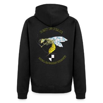 hornetbig - Unisex Premium Bio Zip Hoodie - Schwarz - Hinten - Nico (187cm)