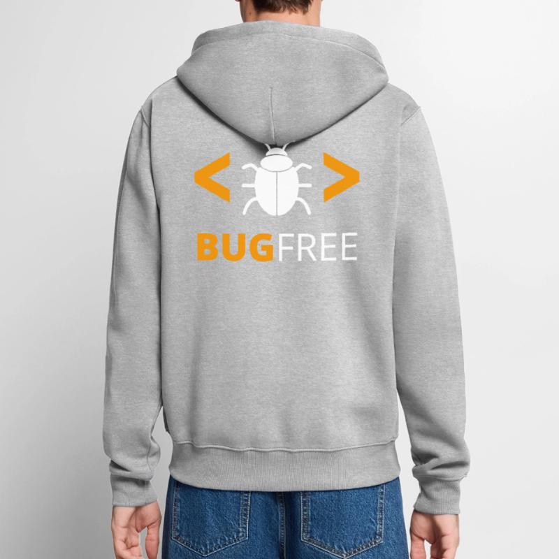 Bugfree Error Free Programmer Code Geek Unisex Premium Organic Zip Hoodie