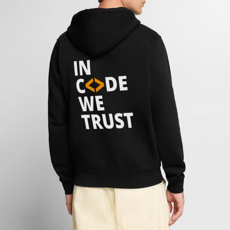 En code, nous faisons confiance au programmeur Geek Coding Nerd Veste à capuche bio Premium Unisexe