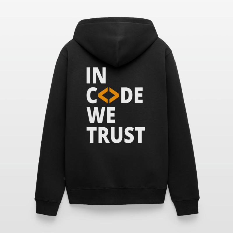 En code, nous faisons confiance au programmeur Geek Coding Nerd Veste à capuche bio Premium Unisexe