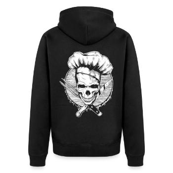The Cook Skull Skull - Unisex Premium Organic Zip Hoodie - black - Back - Nico (187cm)
