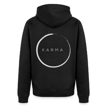 Chemise Design Karma Circle Bouddhisme Zen - Veste à capuche bio Premium Unisexe - noir - Dos - Nico (187cm)