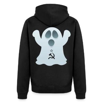 Ghost (USSR Edition) - Unisex Premium Organic Zip Hoodie - black - Back - Nico (187cm)